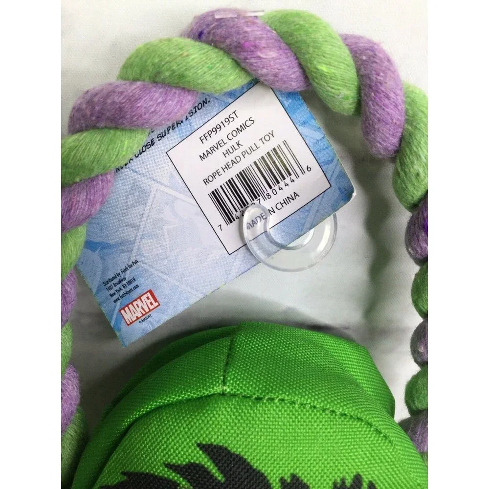 Marvel Comics The Hulk Plush Rope Head Pull Dog Puppy Toy